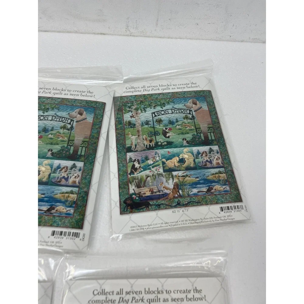 McKenna Ryan Dog Park Quilt Pattern Kit Set Blocks 1-7 Complete New Applique OOP